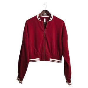 Fabletics Year Round Terry Bomber Jacket Sz M